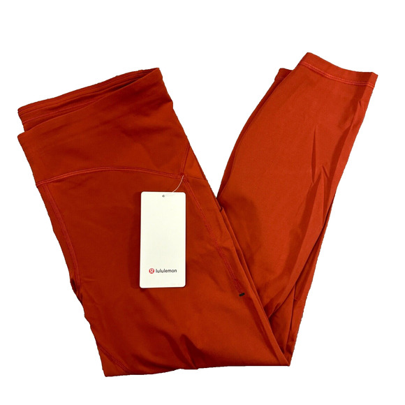 New Lululemon Size 16 Power Thru Tight 25" Legging AZBR Aztec Brick Brown Orange - Picture 1 of 11